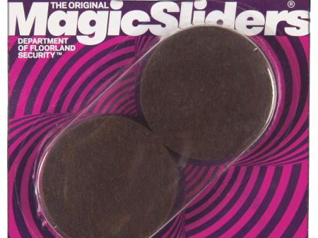 Magic Sliders 2 In. Round Brown Self-Adhesive Ultra Heavy-Duty Felt Furniture Pad (8-Pack) Online