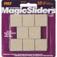 Magic Sliders 1 In. Square Oatmeal Self-Adhesive Heavy-Duty Furniture Pad (16-Pack) For Discount