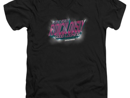 ZOOLANDER : RIDICULOUSLY GOOD LOOKING S\S ADULT V NECK T-SHIRT 30\1 BLACK SM Supply