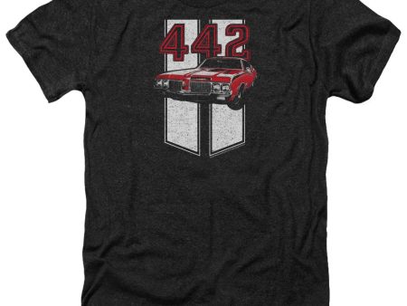 OLDSMOBILE : 442 ADULT HEATHER Black 3X Fashion