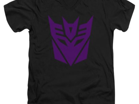 TRANSFORMERS : DECEPTICON LOGO ADULT V NECK T-SHIRT COTTON Black XL For Cheap