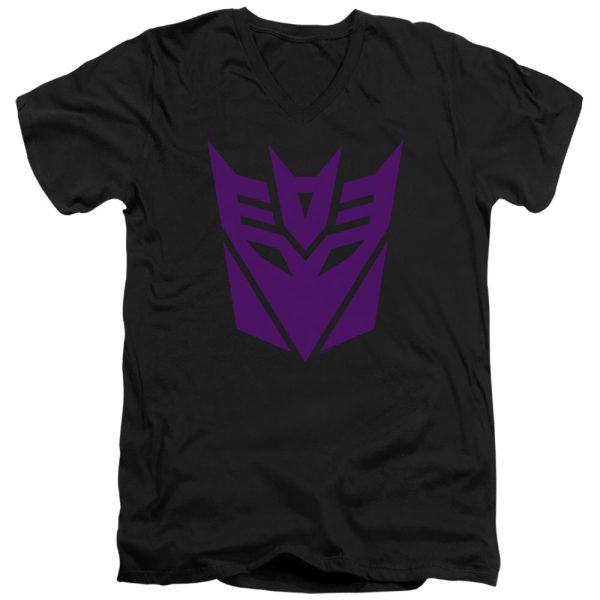 TRANSFORMERS : DECEPTICON LOGO ADULT V NECK T-SHIRT COTTON Black XL For Cheap