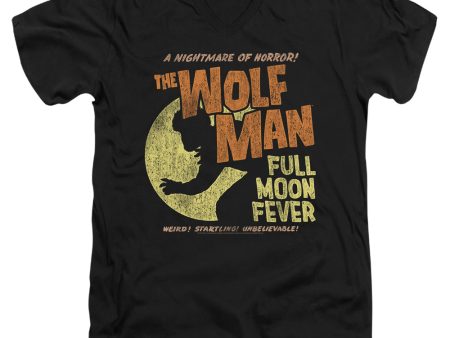 UNIVERSAL MONSTERS : FULL MOON FEVER S\S ADULT V NECK T-SHIRT 30\1 Black 2X For Sale